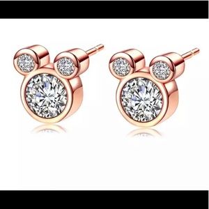 🚫SOLD🚫 Mickey Mouse  rose gold stud earrings